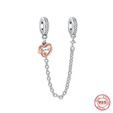 Women's Silver 925 Charm Bracelet with Pendant Dangle Charm Bead