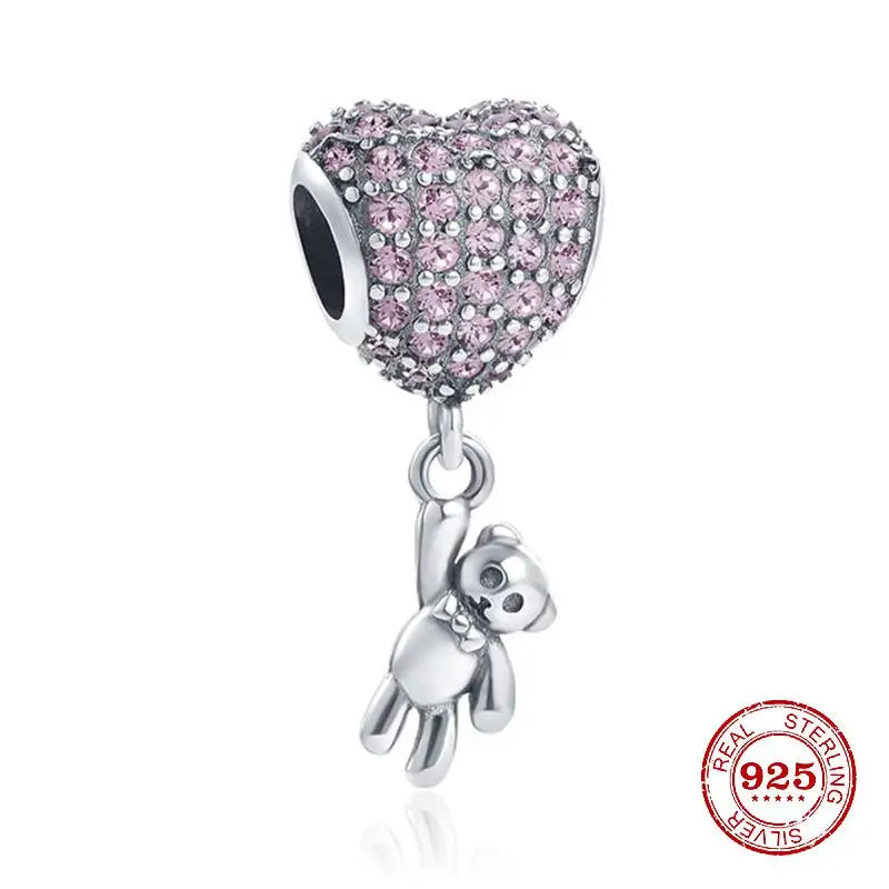 Silver 925 Charm Bead Bracelet Pendant for Women B123