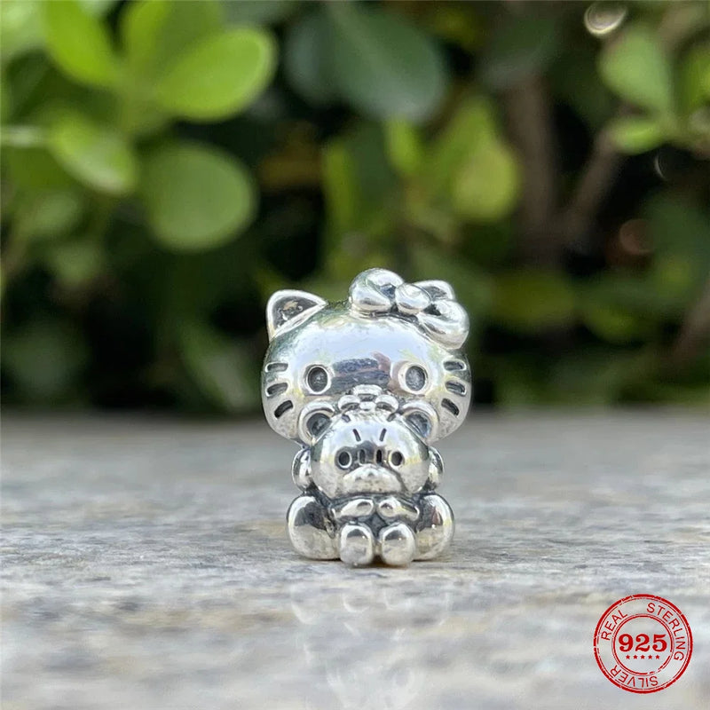 Silver 925 Charm Bead Dangle Bracelet Accessory Pendant for Women