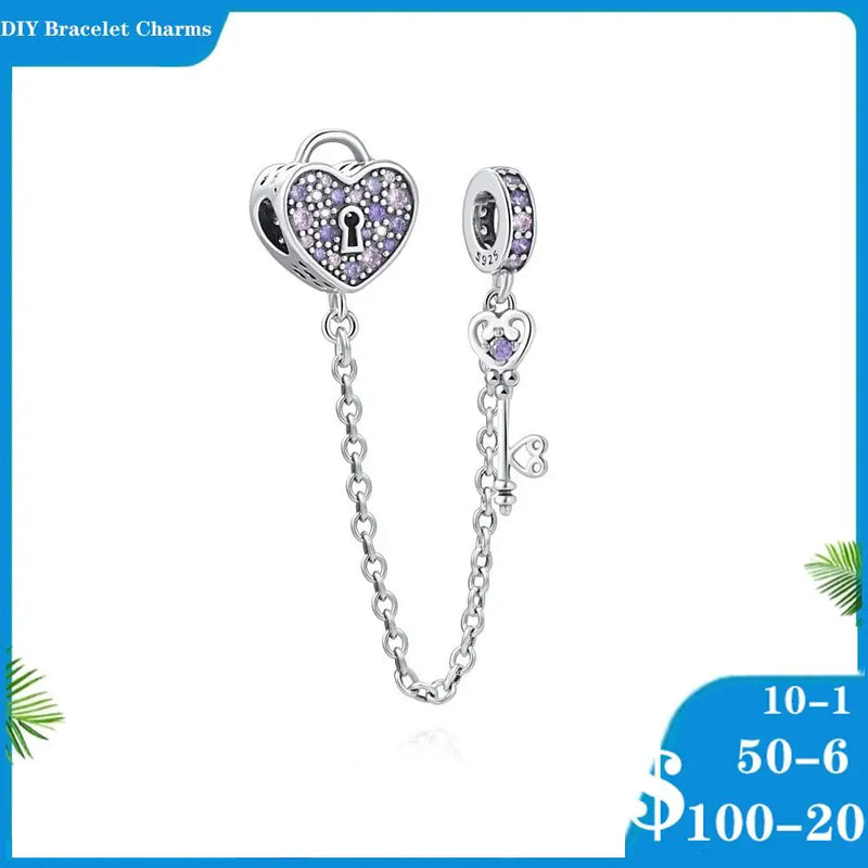 Silver 925 Bead Bracelet Charm Pendant Women Jewelry