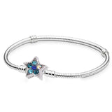 Charm Bracelet Rose Silver Alloy Snake Chain for Women Bead DIY Jewelry