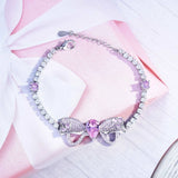 Glitter Pink Diamond Tennis Bracelet for Women
