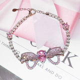 Glitter Pink Diamond Tennis Bracelet for Women