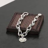 Smiley Face Bracelet Love Lock Retro Extension Tail Chain