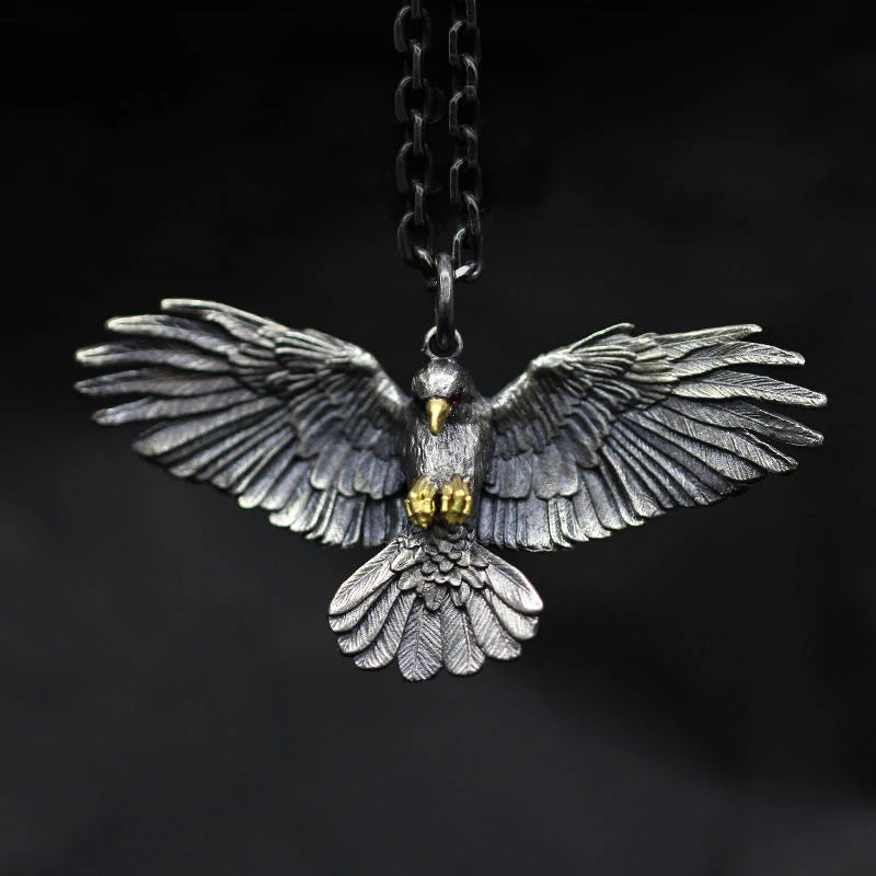 Eagle Pendant Necklace Hip Hop Silver Jewelry for Men