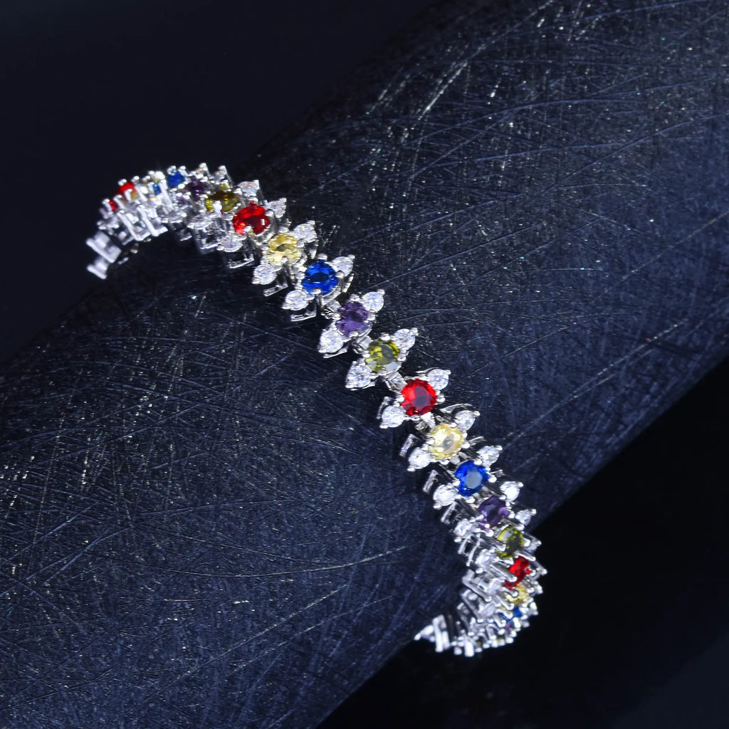 Fancy Colored Diamond Bracelet - Women's High Carbon Sparkling Jewelry