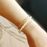 Turquoise Pearl Multilayer Charm Bracelet Women's Jewelry
