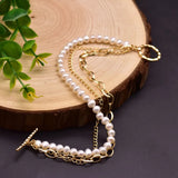 Turquoise Pearl Multilayer Charm Bracelet Women's Jewelry