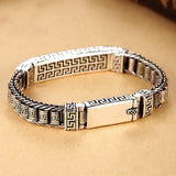 Hanfeng Back Character Passepartout Bracelet Silver