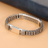 Hanfeng Back Character Pattern Bracelet Silver Retro Style