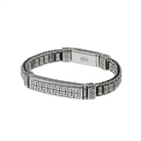 Hanfeng Back Character Pattern Bracelet Silver Retro Style