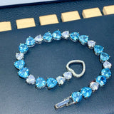 Heart Diamond Bracelet Women's Lagoon Sparkling Party