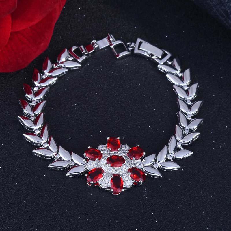 Sunflower Bracelet Women's Red Diamond Jewelry