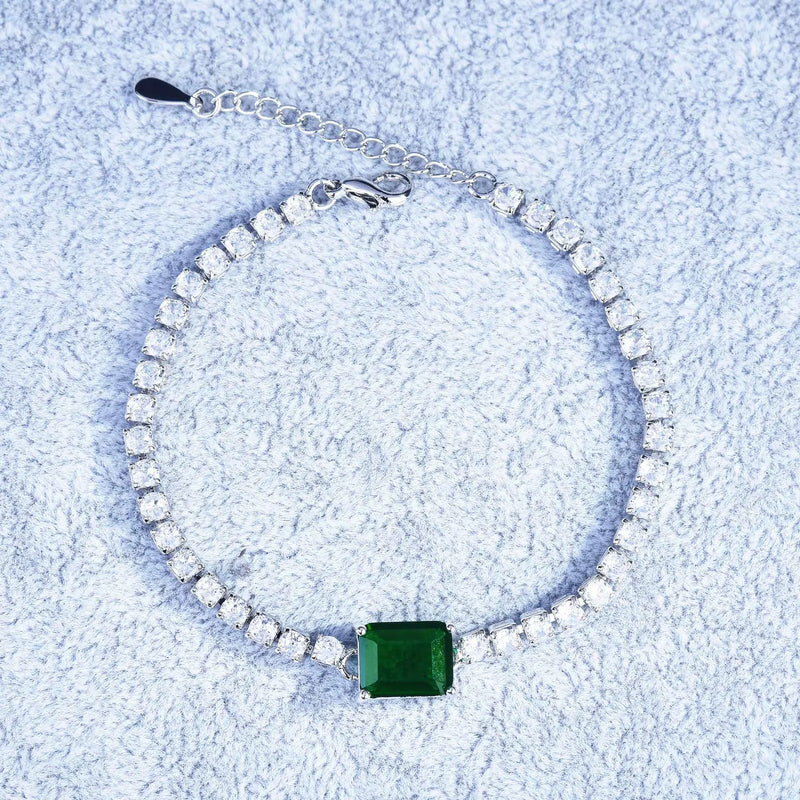 Princess Diamond Bracelet Green High Carbon Diamond Jewelry