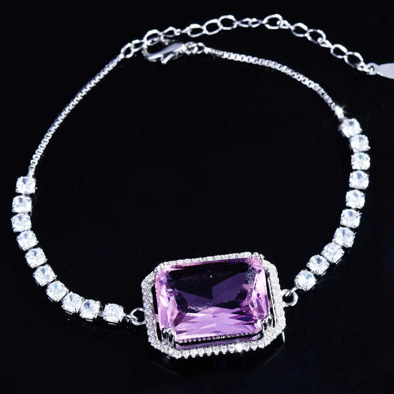 Rectangular Diamond Bracelet Flash High Carbon Diamond Jewelry