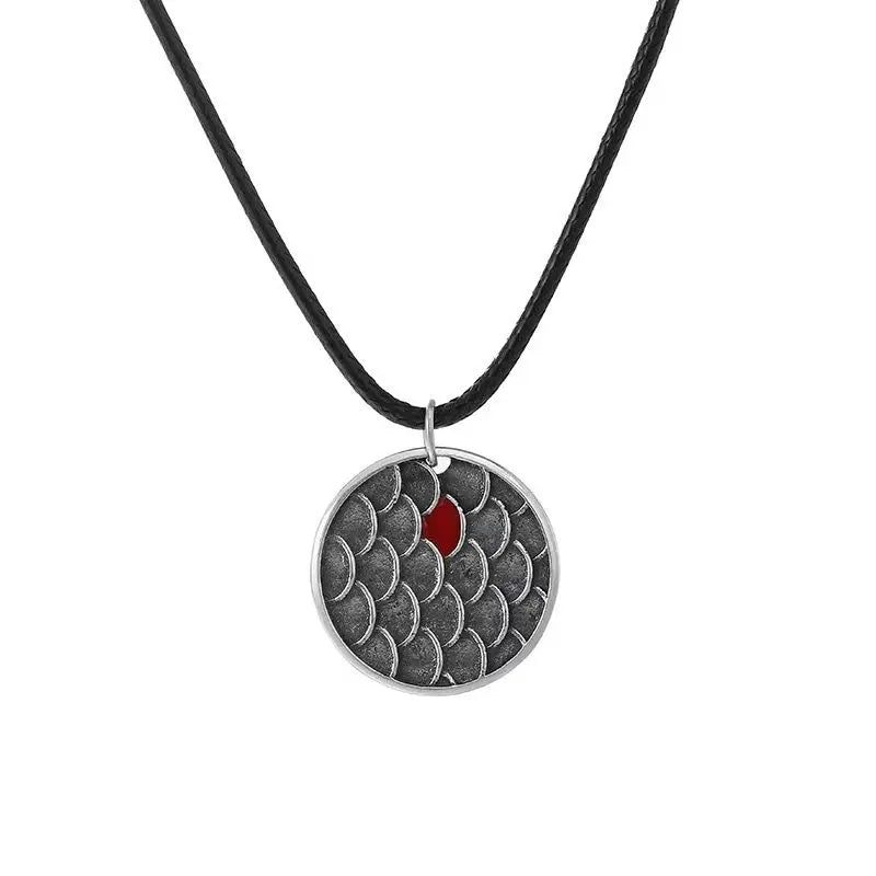 Retro Silver Necklace Couple Love Dragon Scale Jewelry