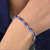 Round Diamond Bracelet Women's Elegant High Carbon Diamond Jewelry