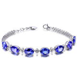 Round Diamond Bracelet Women's Elegant High Carbon Diamond Jewelry