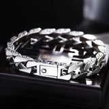 Silver Men Charm Bracelets Retro High Male Biker Jewelry