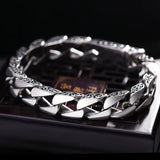 Silver Men Charm Bracelets Retro High Biker Jewelry