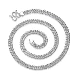 Silver Men's Necklace Whip Chain Hip-Hop Jewelry