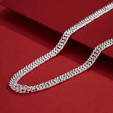 Silver Men's Necklace Whip Chain Hip-Hop Jewelry
