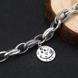 Vintage Silver Smiley Thick Strips Bracelet