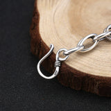 Vintage Silver Smiley Thick Strips Bracelet