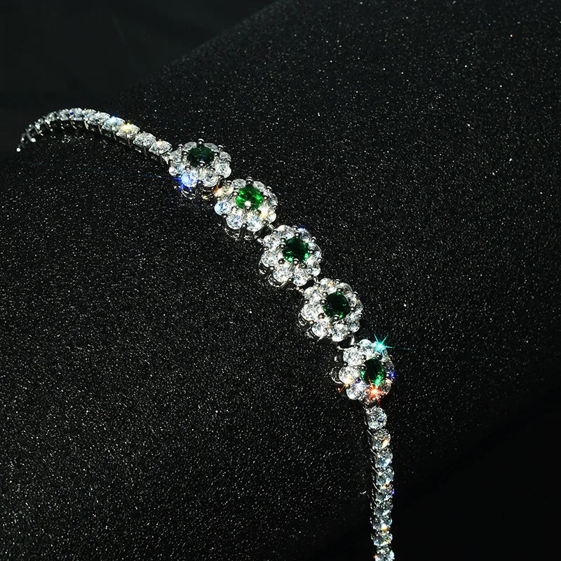 Colorful Snowflake Bracelet High Carbon Diamond Jewelry