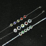 Colorful Snowflake Bracelet with High Carbon Diamonds