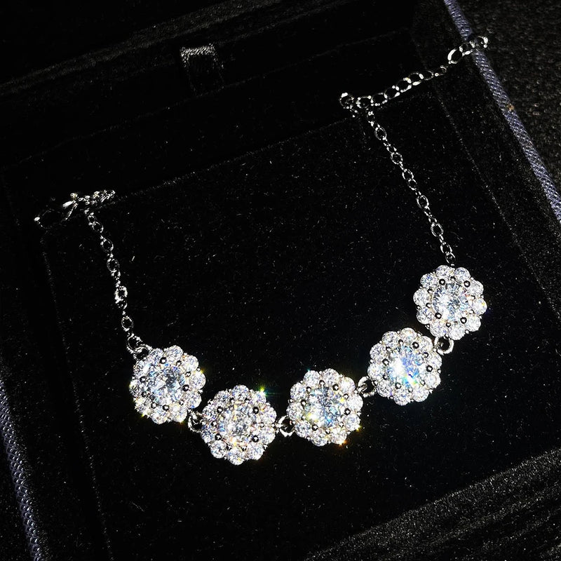 Sunflower Diamond Bracelet Women's High Carbon Sparkle Jewelry