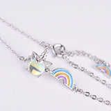 Unicorn Rainbow Bracelet Glitter Moonstone Jewelry