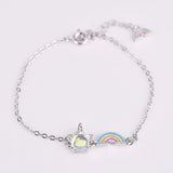 Unicorn Rainbow Bracelet Glitter Moonstone Jewelry