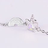 Unicorn Rainbow Bracelet Glitter Moonstone Jewelry