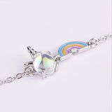 Unicorn Rainbow Bracelet Glitter Moonstone Jewelry Party