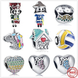 European Colorful Soldier Footprint Charm Bead for 925 Silver Bracelet