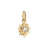 Silver 925 Golden Bead Charms Bracelet for Women