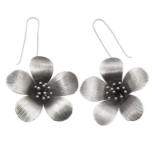 Silver Flower Earrings Retro Ethnic Style