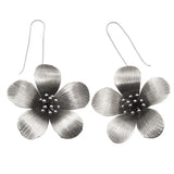 Ethnic Style Silver Flower Earrings Retro