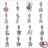 Silver 925 Bracelet with Family Book Beads Pendant Charms