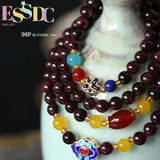 Natural Garnet Bracelet DIY Beads Gold-plated Women Jewelry