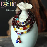 Natural Garnet Bracelet DIY Beads Gold-plated Women Jewelry