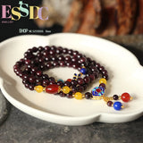 Natural Garnet Bracelet DIY Beads Gold-plated Women Jewelry
