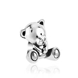 Owl Bear Shoes Snake Piano Bead Pendant Silver 925 Bracelet DIY Jewelry