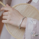Retro Art Ladies Silver Bracelet for Mother and Girlfriend