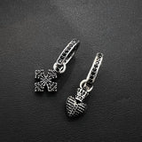Retro Cross Stud Earrings Hip Hop Punk Crown Earrings Festive Party