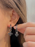 Retro Cross Stud Earrings Hip Hop Punk Crown Earrings Festive Party