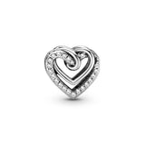 S925 Silver Red Heart Charm Bracelet Set - Sweet & Romantic Gift