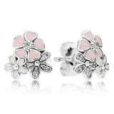 Abstract Elegance Double Hoop Crown Silver Earrings
