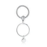 Silver Keychain for European Charms Bracelet